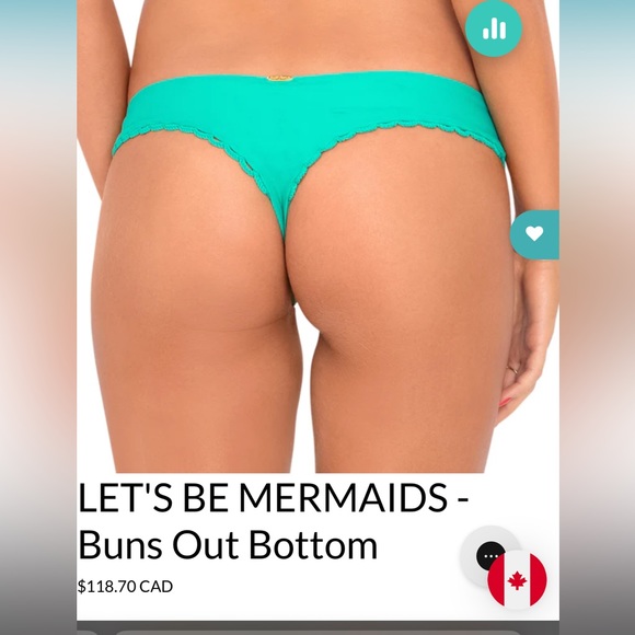 NWT Luli fama mermaid crossing let’s be mermaids buns out large bikini bottom - Picture 2 of 5